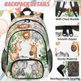 thumbnail image 2 of Herdesigns Cute Lion Elephant Giraffe Palm Leaves Large Backpack Set with Lunch Box Lightweight Water Resistant Travel Laptop Backpacks Casual Daypacks for Women Men, 2 of 8