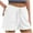White, variant on Jalioing Women's Knitted Shorts Ruffle Trim Elastic Waist Drawstring Loose Shorts Casual Summer Lounge Shorts