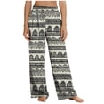 thumbnail image 2 of MYAOYI Women's Tribal Aztec Print Wide Leg Pants, Smocked High Waist Palazzo Trousers with Pockets, 2 of 7