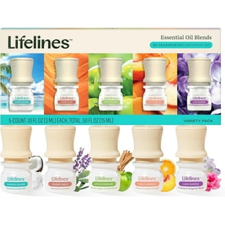 Life Lines Essential Oil Blends 4-Pack, Lavender, Jasmine