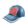 thumbnail image 2 of Baseball Cap for Women with Diamonds American Flag Print Adjustable Sun Hat Visor Running Workouts Outdoor Activities 4th of July Accessories, 2 of 4