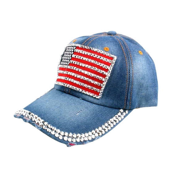 Siminsem Patriotic Hat Casual Sun Hat for Men Women, Casual Sun Hat, Blue, One Size, Polyester,Cotton