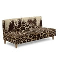 thumbnail image 2 of Xoenoiee Leopard Paint Splatter Pattern Armless Sofa Bed Cover Stretch Slipcover Folding Sofa Couch Covers Futon Covers Full Size Furniture Protector with Elastic Bottom, 2 of 7