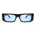 thumbnail image 2 of Womens Mod Square Rectangle Subtle Cat Eye Plastic Retro Sunglasses Black - Blue, 2 of 4