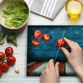 thumbnail image 3 of Prehistoric Country Cutting Board, Rustic Empty Wooden Pattern Interior American Flag Design, Decorative Tempered Glass Cutting and Serving Board, Large Size, Pale Grey Blue Orange, by Ambesonne, 3 of 5