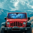 thumbnail image 3 of Uorisanigo Windshield Sunshade Fit for 2018-2025 Jeep Wrangler JL JLU & 2020-2025 Jeep Gladiator, Foldable Blue Dolphin Ocean Front Window Shade Sun Visor Protector Blocks UV Rays Keep Cool, 3 of 7