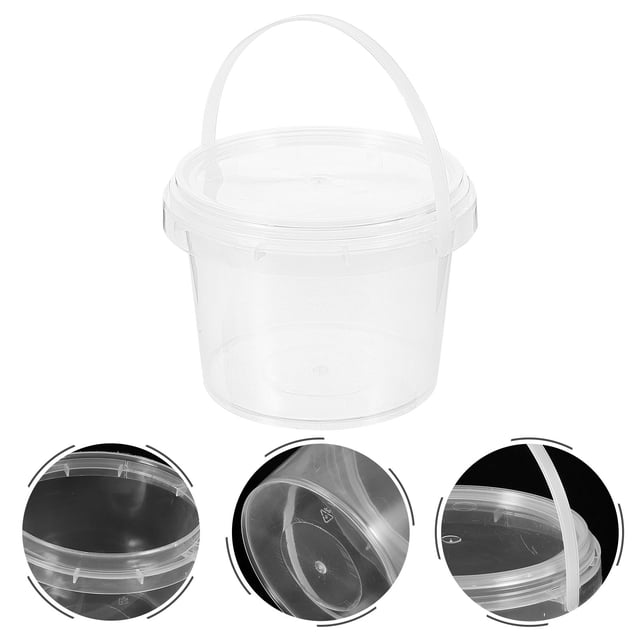 Transparent Plastic Storage Buckets with Sealed Lid for Kitchen Use Made of PP Material 10 Pcs