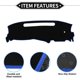 thumbnail image 4 of Cubiertas de Tablero Unique Bargains para Chevrolet S10 1998-2004, Alfombrilla de Cubierta de Tablero Antideslizante de Poliéster Negra, Azul Frontal, 4 of 6