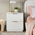 thumbnail image 2 of (2 pack) Better Homes & Gardens Lillian Fluted 2-Drawer Nightstand with USB, White Finish, 2 of 10