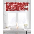 thumbnail image 2 of Faux Linen Valances for Windows Christmas Snowman Winter Showflake Red Curtains Valance Light Filtering Rod Pocket Small Window Treatment for Kitchen Living Room Bedroom 42x12In, 2 of 6