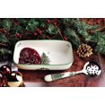 thumbnail image 2 of Spode Christmas Tree Cranberry Bowl with Slotted Spoon, 2 of 3