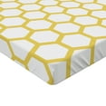thumbnail image 2 of Ambesonne Yellow and White Fitted Sheet, Hexagonal Comb, Full Size, Yellow White, 2 of 3