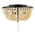 thumbnail image 3 of JONATHAN Y Allison 15" 3-Light Shabby Chic Farmhouse Wood Beaded/Metal LED Flush Mount, Oil Rubbed Bronze/Cream, JYL9019B, 3 of 9