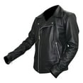 thumbnail image 3 of Mad Max 2 Road Warriors Mens Leather Jacket with Removable Zipper Sleeves, 3 of 7