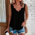 thumbnail image 6 of Womens Eyelet Embroidery Tank Tops Loose Fit Trim V Neck Sleeveless Shirts Casual Summer Flowy Beach Tanks, 6 of 6