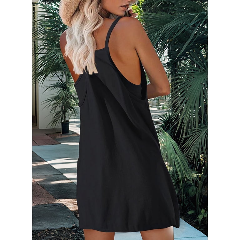 white christmas dresses Essential Dress With Built-In Shorts - Black main image 1