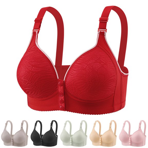 Gymayou Women Wireless Nursing Bra Front Snap Button Closure Breathable Mesh Maternity Bra Underarm Smoothing Beige L