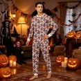 thumbnail image 6 of HTHLVMD Pumpkin Print Pajamas, Halloween Loungewear Set, Long Sleeve Pjs, Cozy Home Outfit, Halloween Pumpkin Hat Family Christmas Matching Pajama Sets Funny Sleepwear Pjs for Men, Women, XXL, 6 of 6