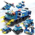 thumbnail image 3 of Compatible con ladrillos Lego, partículas pequeñas, cuerpo de bomberos, policía, tanque militar, bloques de construcción, juguetes educativos para niños ensamblados, 3 of 5