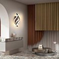 thumbnail image 2 of Indoor Wall Light, Modern Curve Design LED Wall Sconce 16W, Warm Light Wall Sconce, Premium Black, for Bedroom, Living Room, Creative Hanging Wall Sco, 2 of 5