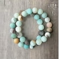 thumbnail image 2 of K-KED Natural Gemstone Matte Amazonite Stretchy Bracelets Healing Reiki 6mm 8mm 10mm-Larvikite Labradorite-8 mm, 2 of 9