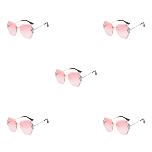 Gafas de sol Jumpingount clásicas para mujer transparentes a prueba de rayos con adorno de diamantes de imitación color multicolor