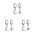 thumbnail image 1 of Minnieouse 1 par de pendientes de luna y estrella, joyería exquisita Irregular brillante para niña, accesorio de moda para decoración de orejas para Type4 NO4 Minnieouse CBP207460, 1 of 6