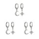 thumbnail image 3 of Pendientes de luna y estrella Qarigey para niña plateado, 3 of 6