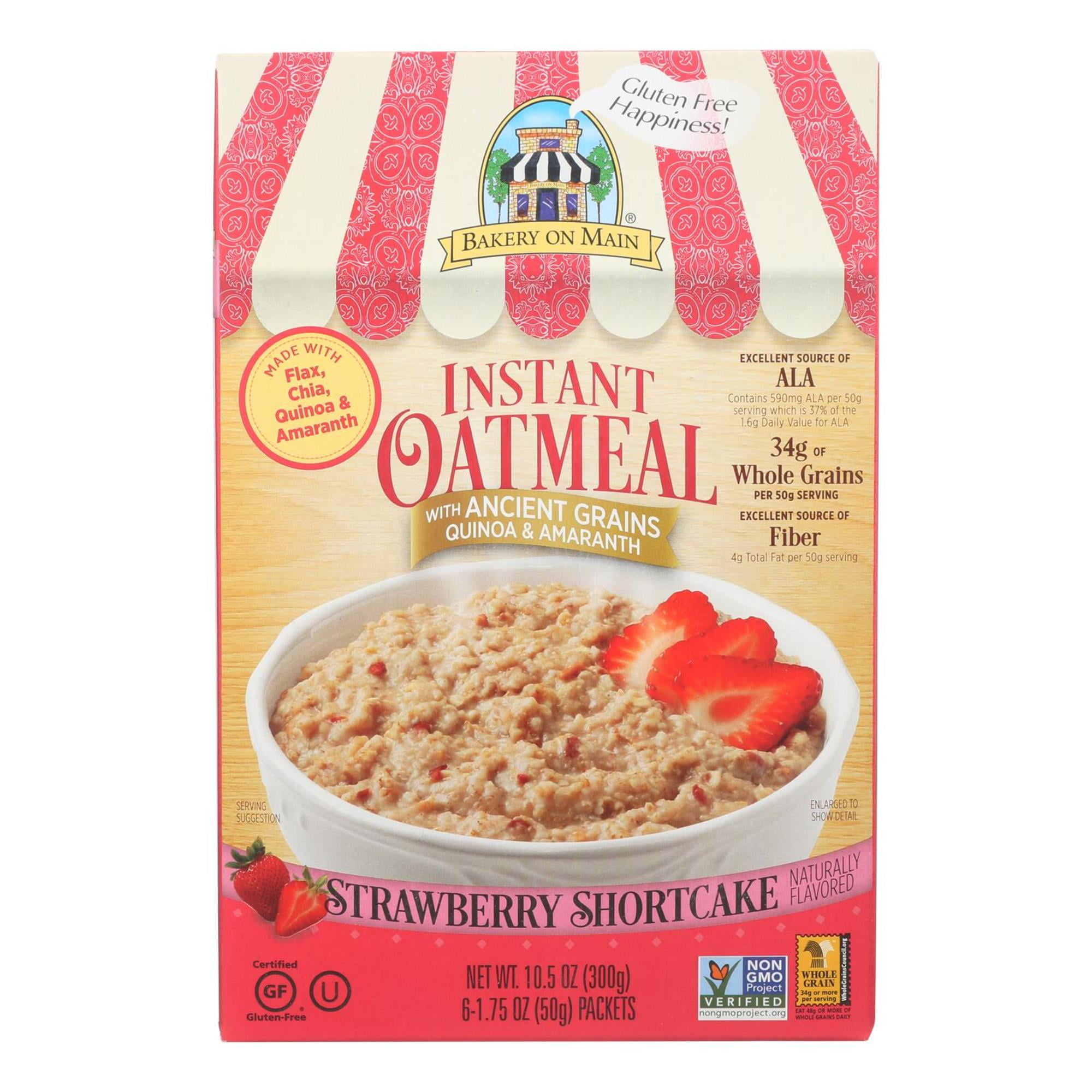 Bakery On Main Strawberry Shortcake Instant Oatmeal, 10.5 Oz - Walmart