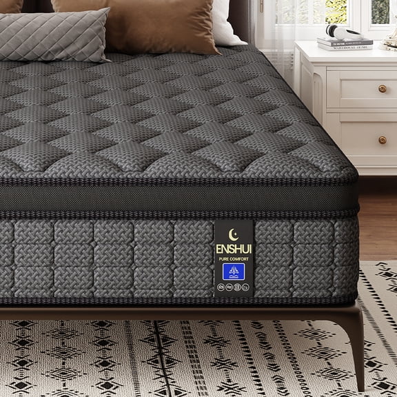 14 inch King Mattress, Medium Plush Gel Memory Foam Mattress Hybrid, Double Cooling King Size in a Box Euro Top with CertiPUR-US Certified Foam, Supportive Pocket Coil for Motion Isolation