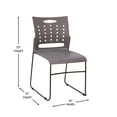 thumbnail image 4 of 2 Piece Chairs, Gray Plasti Frame, Curved Flared Back, Cut Out Design, 4 of 4
