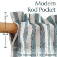 thumbnail image 6 of Curtainking Striped Kitchen Curtain Linen Cafe Curtains Semi-Sheer Rustic Farmhouse Tier Curtains 26x36 inch Rod Pocket 2 Panels Blue on Beige, 6 of 11