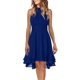 thumbnail image 1 of Vestido informal de verano para mujer con cuello halter, botones, encaje de gasa y corte en A, poliéster, 1 of 2
