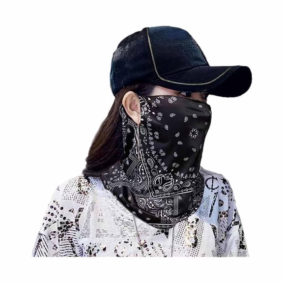 QenASHaing Ice Silk Face Mask with Neck Guard, Breathable Sun Protection for Outdoor Activities, Adjustable Ear Loops for Hiking Gardening Yard Work