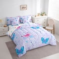 thumbnail image 3 of Homewish Flying Dragonflies Butterflies Bedding Comforter Set 7pcs for Boys Girls,Spring Garden Queen Bedding Sets Super Cozy,Chic Flowers Queen Sheet Sets,Microfiber Bedroom Decor,Reversible, 3 of 8