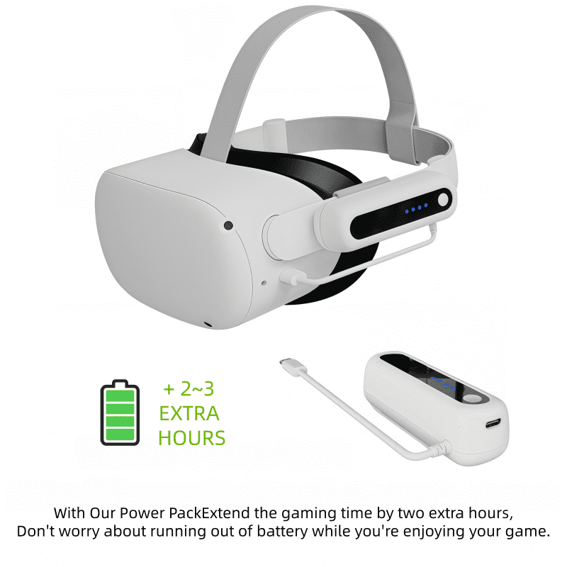 Battery Pack for Meta Quest 2/3/3S,5V2A  fast charge,  5000mAh Head Strap Battery Charger for Oculus Quest 3/3S Accessories -Lightweight & Portable Rechargeble Extended Battery Extra VR Playtime.