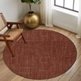 thumbnail image 3 of Dark Brown Large Area Rugs for Bedroom Living Room, Soft Non Slip Carpet Bedside Rug, Vintage Country Monochrome Chocolate Color Round Floor Cover Kitchen Accent Rug 6' for Dining Room/Office, 3 of 9