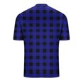 thumbnail image 4 of Cmfcve Round Neck T-shirts for Men Plaid Button Top Blouses Short Sleeve Pullover Work Tee Tops, 4 of 5