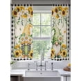 thumbnail image 2 of Sunflower Gnomes Sheer Curtains 72 Inch Length 2 Panels for Living Room, Spring Farmhouse Vintage Daisy Floral Leaf Voile Kitchen Curtain Set, Luxury Privacy Drapes Window Treatment for Bedroom, 2 of 7