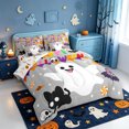 thumbnail image 2 of Manfei Repeating Bat Pattern 7-Piece Twin Bedding,Halloween Skull Print Bedding Comforter Set,Halloween Reversible, 2 of 7