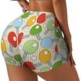 thumbnail image 3 of Athletic Shorts for Women, Colorful Ping Pong Rackets1 Seam Womens Shorts High Waisted Sport Running Workout Gym, 3 of 8