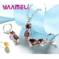 thumbnail image 3 of Juegos de joyas para mujer y niña, Plata de Ley 925 auténtica, cristal austriaco brillante, bonito collar con colgante de gato, pendiente Huggie, 3 of 5
