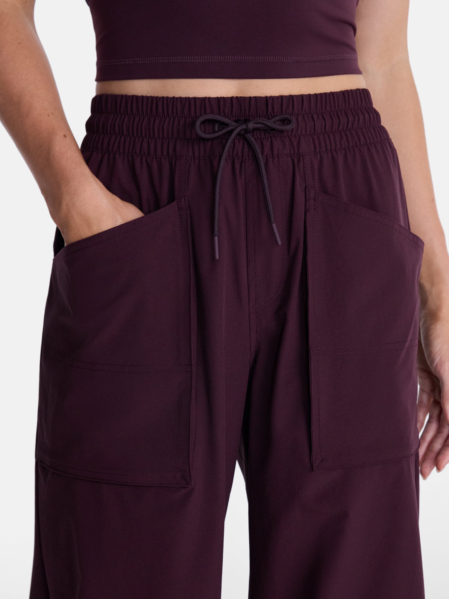 Avia Women's Exposed Pocket Ripstop Utility Pants, 30" Inseam, Sizes XS-XXXL