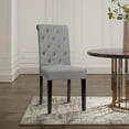 thumbnail image 2 of Costway Set of 2 Parsons Upholstered Fabric Chair with Wooden Legs Gray, 2 of 10