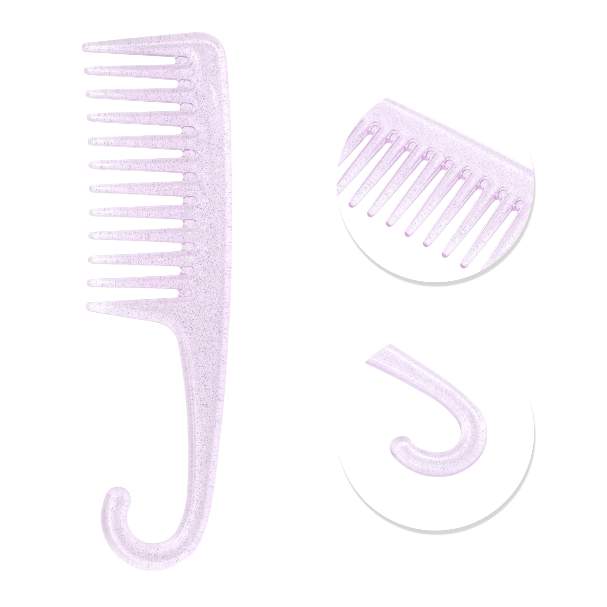 Unique Bargains 1 Pc Durable Large Curved Comb for Curly Hair All Hair Types Purple