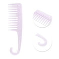 thumbnail image 3 of Unique Bargains 1 Pc Durable Large Curved Comb Transparent Purple Plastic, 3 of 6