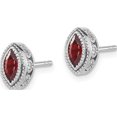 thumbnail image 2 of 14K White Gold Marquise Garnet And Diamond Earrings (Width 5.5) (Length 9.4) - Jbsp, 2 of 5