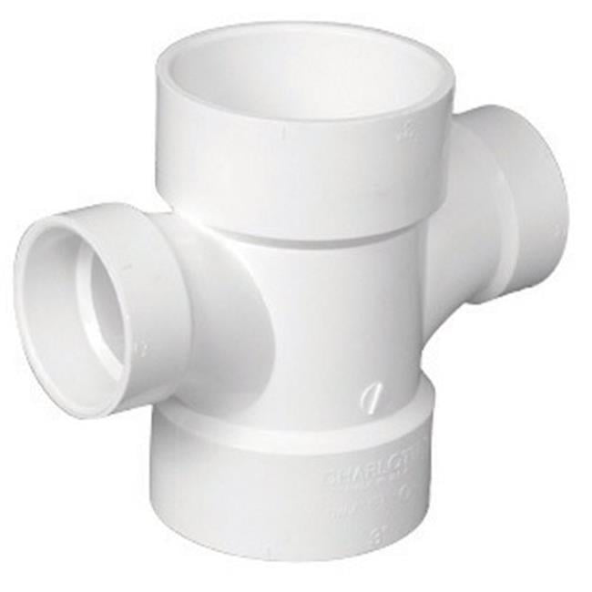 Charlotte Pipe PVC 005001200ha Reducing Double Fixture Fitting Tee White for sale online 