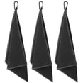 thumbnail image 1 of SHOWERORO 3Pcs Simple Design Microfiber Black Small Golf Towel for Golf Players and Travel, 1 of 7