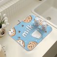 thumbnail image 4 of Yayeee Dish Drying Mat for Kitchen Counter 18" x 24" Microfiber Super Absorbent Coffee Decorative Pad, Milk and Cookies, 4 of 9